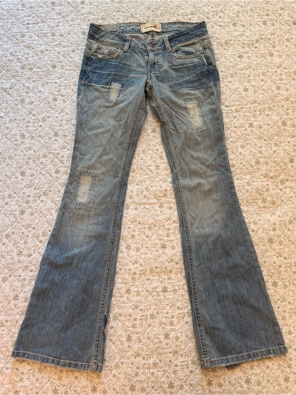 Vintage Rampage blue ultra low rise bootcut jeans